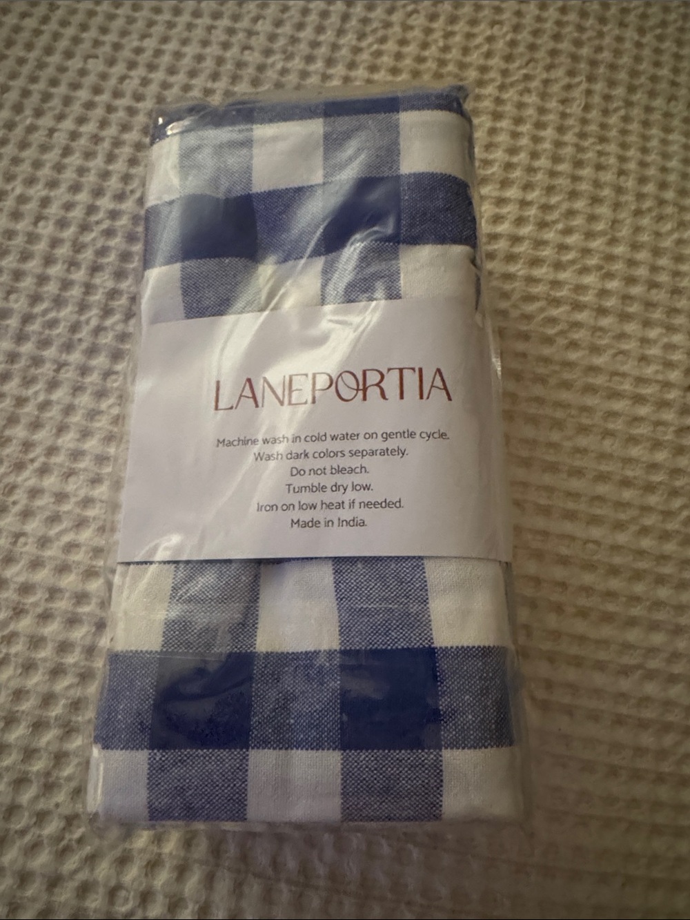 LanePortia Blue & White Check Cotton Kitchen Towel - Pack